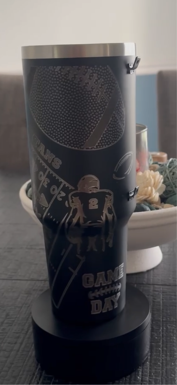 Football Dad 40oz Engraved Tumbler – Custom 2 Kids
