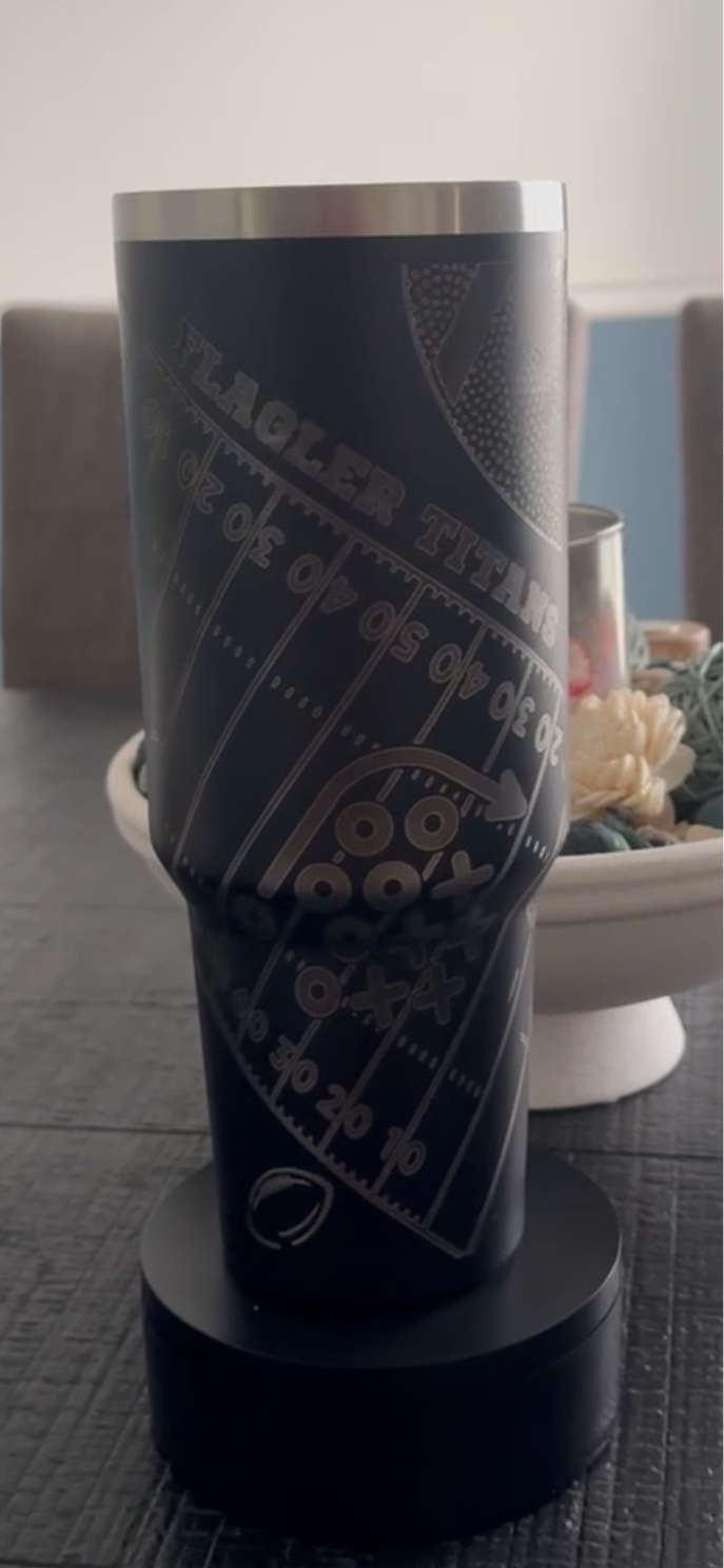 Football Dad 40oz Engraved Tumbler – Custom 2 Kids