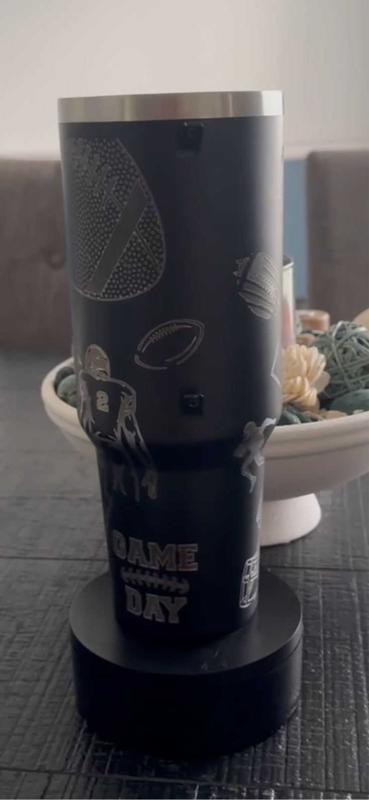 Football Dad 40oz Engraved Tumbler – Custom 2 Kids