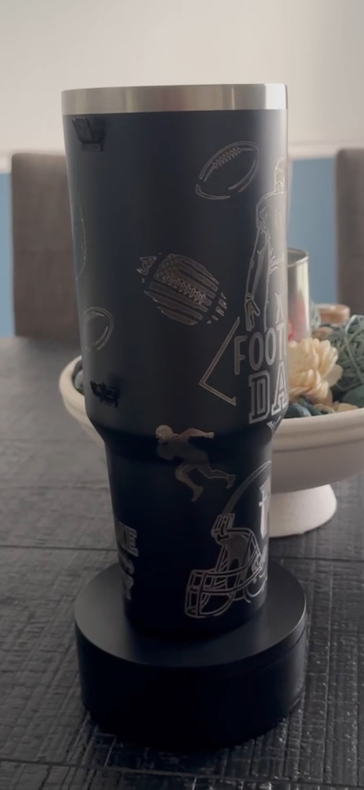 Football Dad 40oz Engraved Tumbler – Custom 2 Kids